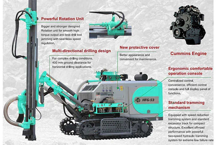 Hfg-53 Integrated DTH Air Track Mine Drilling Rig Blasting