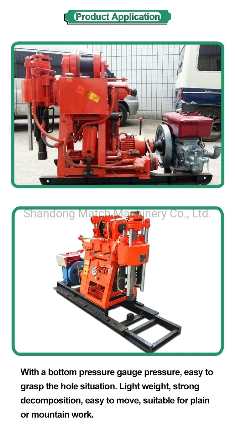 Xy-200 200m Trailer Mounted Water Well Drilling Rig Equipment Borehole Drilling Rig