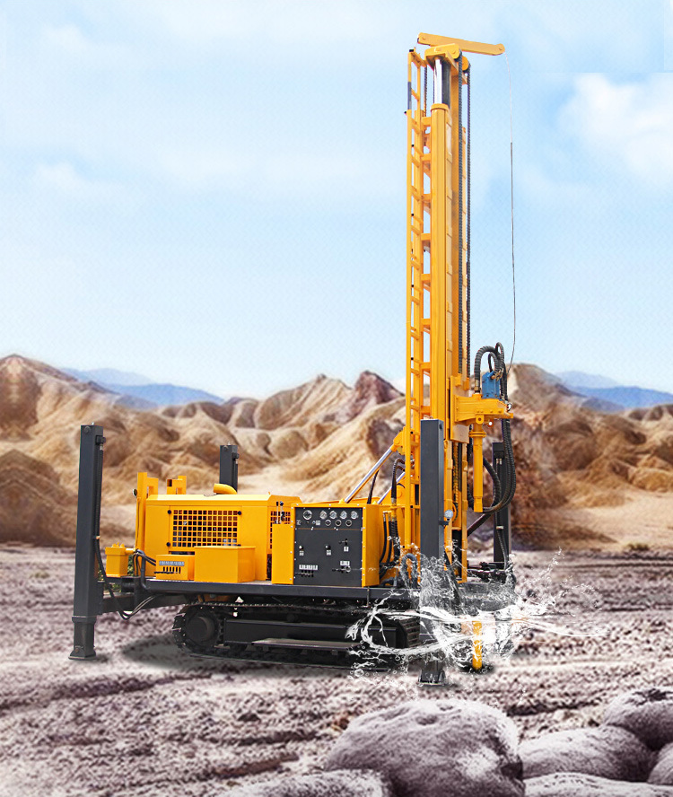 Crawler Base Water Well Drilling Rig Machine Diesel Engine with 400m Drilling Depth Pneumatic DTH Drill