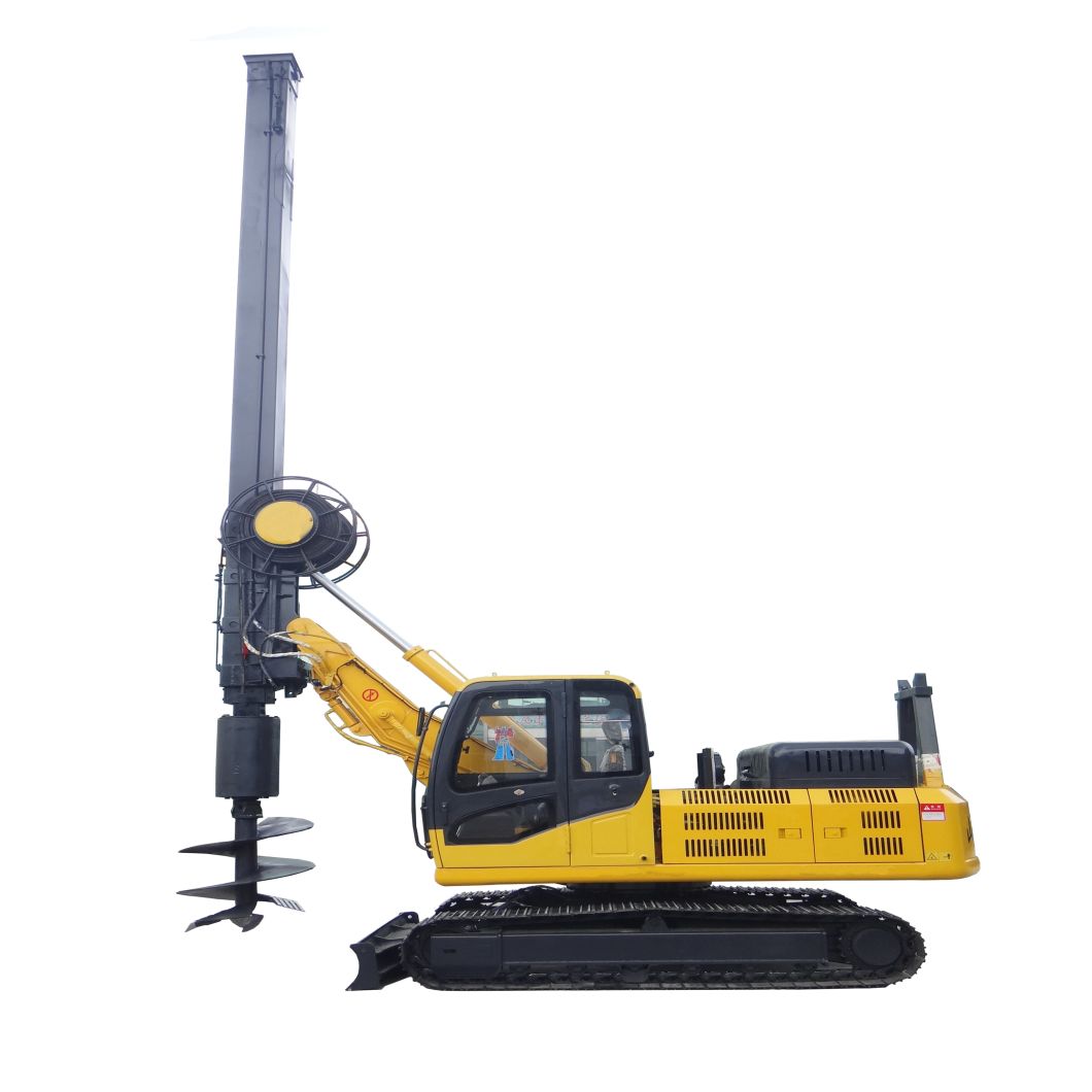 10m Cummins Engine Construction Machine Tool Crawler Rotary Drilling Rig Machine with Excavator for Sale