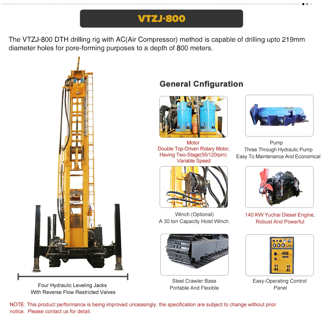 Rotary Water Well Drilling Rig Machine for Water Project