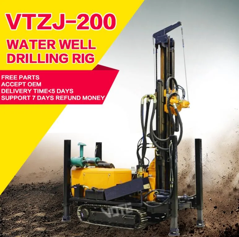 Hydraulic Portable Water Well Drilling Rig 200m Manufacturer