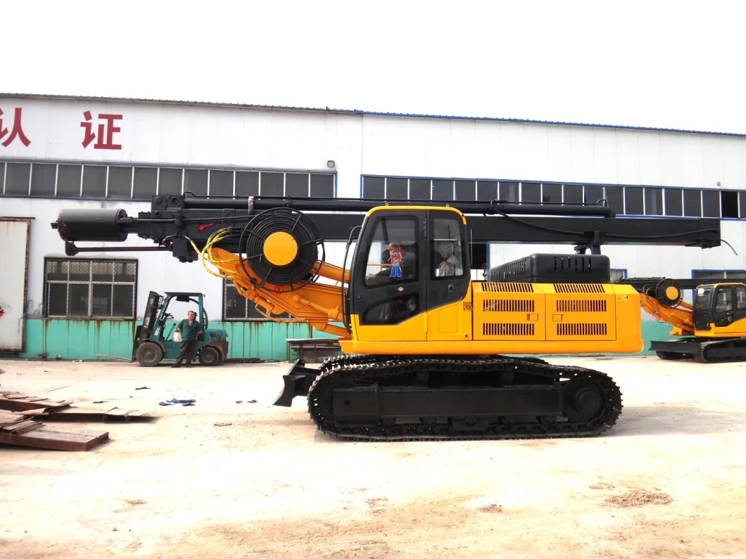 China 12m Cummins Engine Construction Machine Tool Crawler Rotary Drilling Rig Machine with Excavator