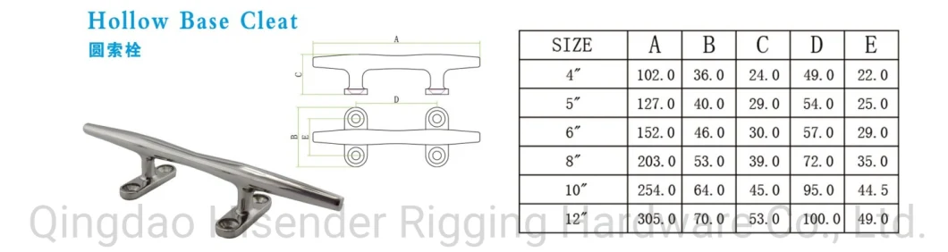 Low Silhouette Cleat, Rigging Hardware, Marine Hardware, Stainless Steel,