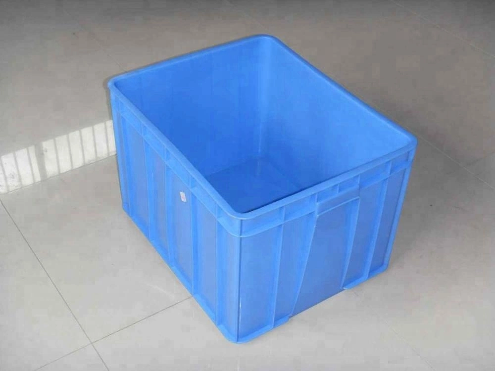 Nestable Stackable Plastic Turnover Container Attached Lid Logistics Box Solid Moving Crates