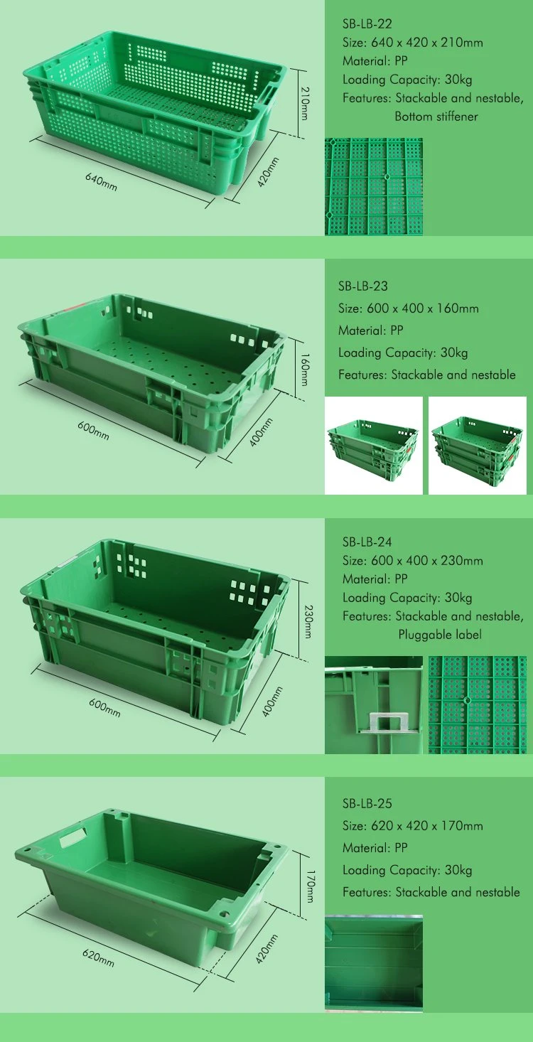Plastic Tote Bin Plastic Crate for Fruit and Vegetable