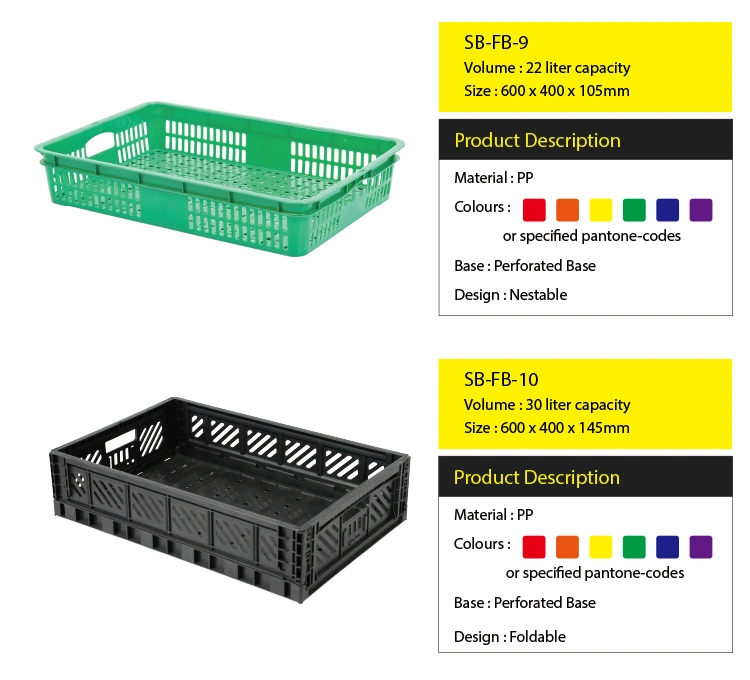 Plastic Stackable Crate Fruit Crate Bin for Farms