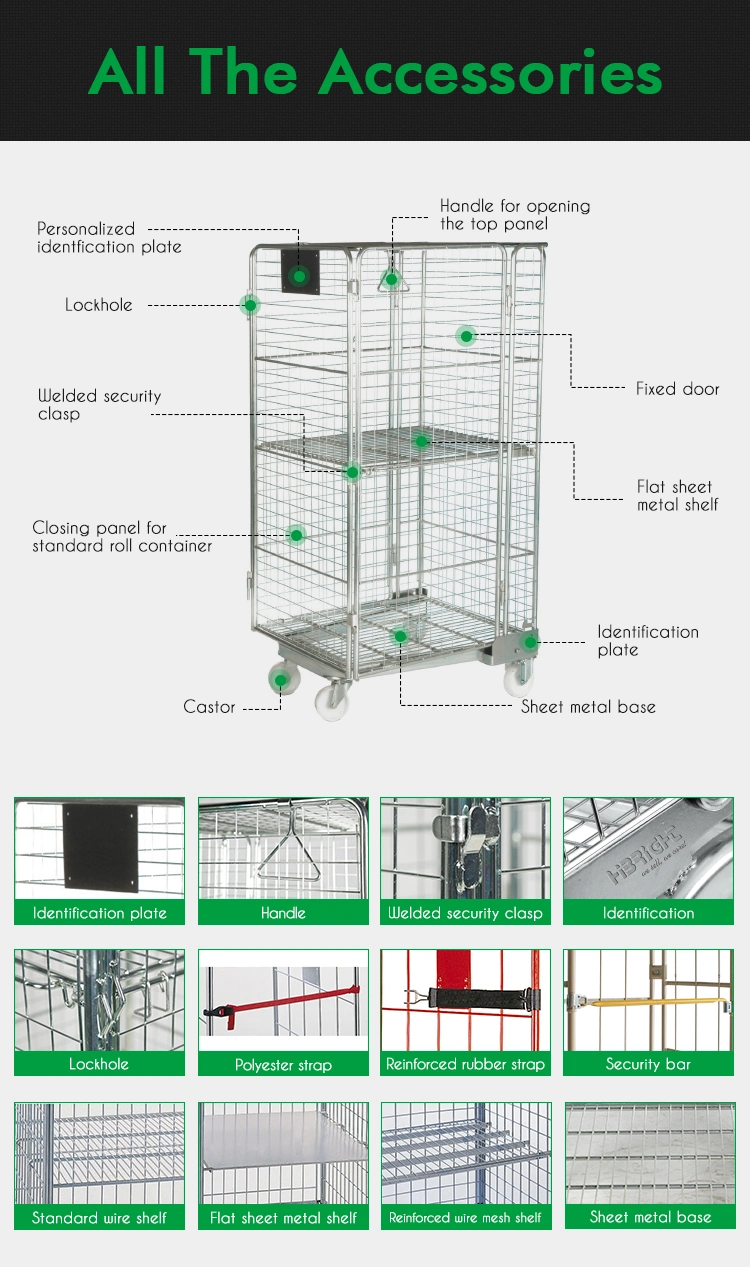 Folding and Nesting Mesh Box Pallets Trolley Carts