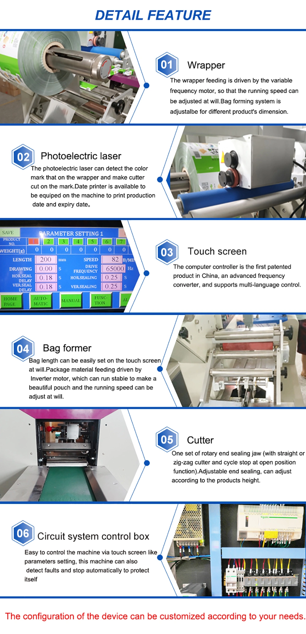 Hot Selling Full Automatic Bakery Bread Bag Pillow Packing Machine Cake Bread Pita Bread Packaging Machine