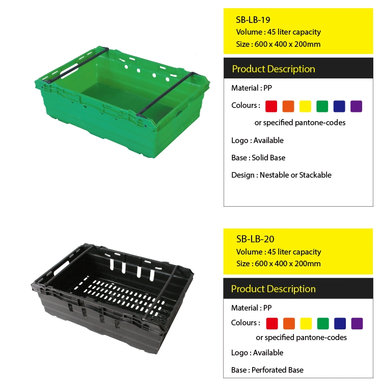 Plastic Stackable Crate Fruit Crate Bin for Farms