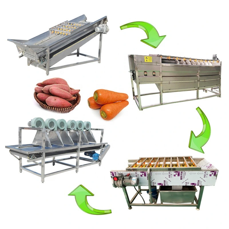 Apple Grading Machine Apple Grading Dystem Cabbage Potato Bubble Washer Washing Production Line