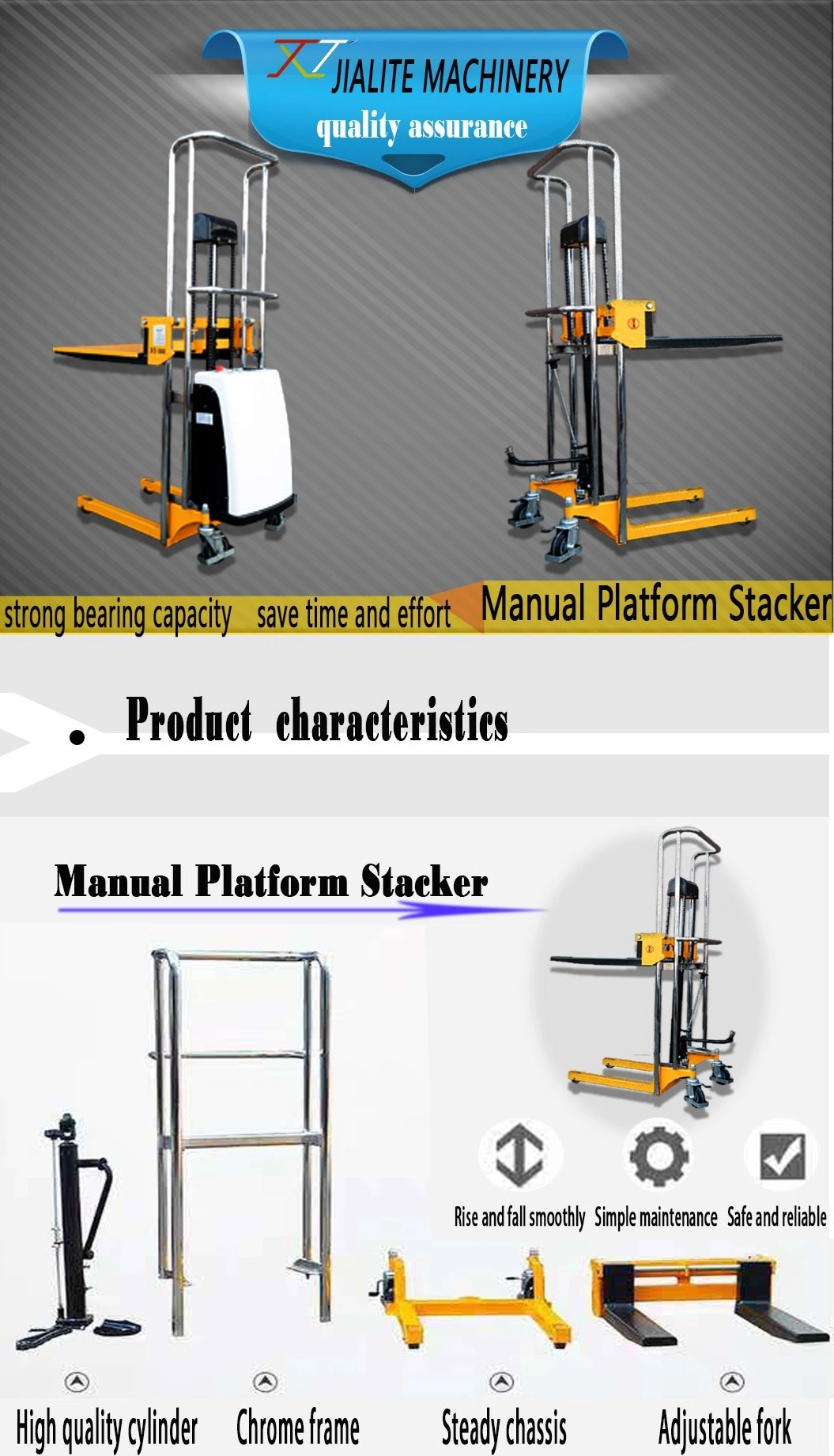 Forklift Truck Semi Electric Pallet Stacker Manufacturers