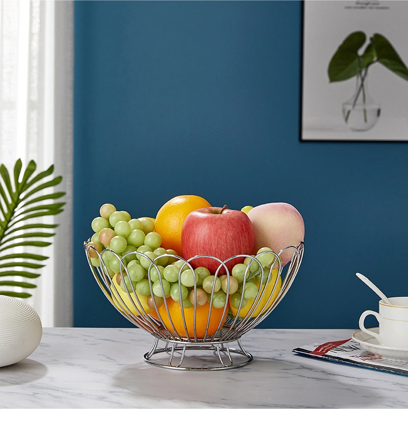 Nordic Style Fruit Tray Household Multi-Layer Super Large Metal Storage Vegetable Blue Fruit Basket