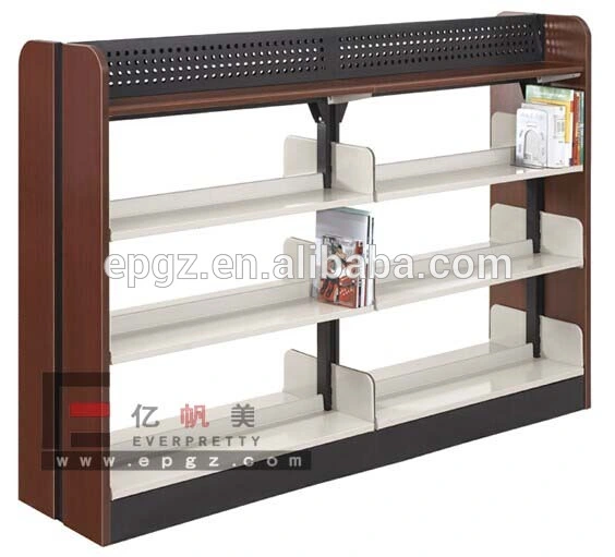 China Unique Design Bookshelf, Library Bookshelf, 4 Level Double Side Shelf, School Furniture