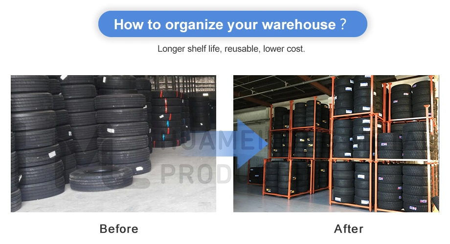 Forklift Portable Collapsible Stacking Metal Truck Spare Tire Post Pallet Rack