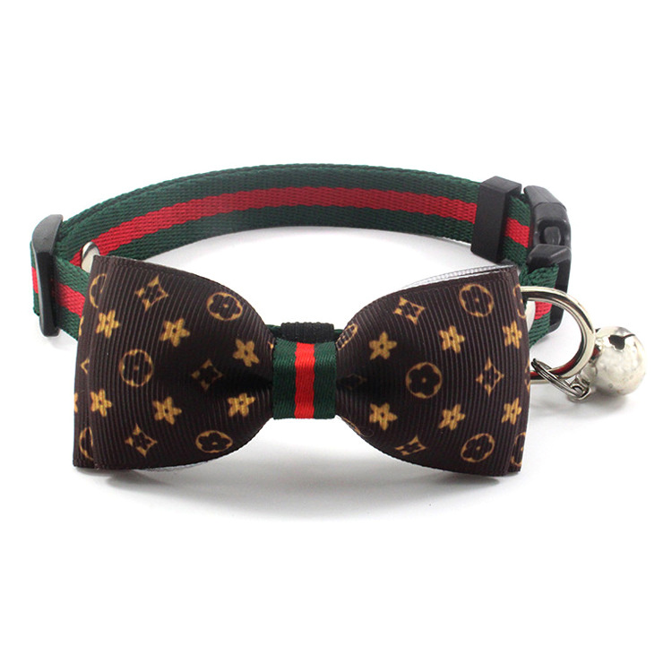 Colorful Polyester Dog Collar with Bowknot Pet Collars Cat Collars