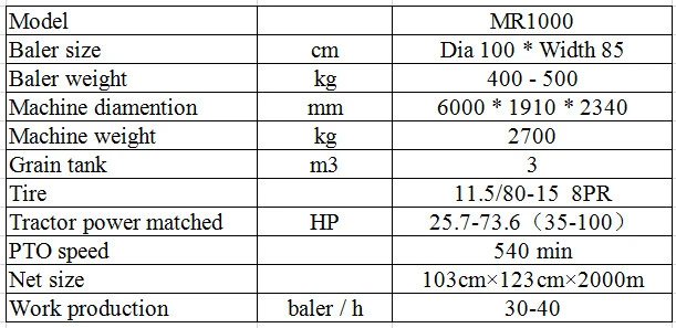 Hay and Straw Baling Machine Grass Baler Round Hay Baler