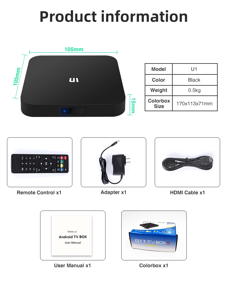 Blue Black Purple Color S905W Android Box Ott Smart TV Box