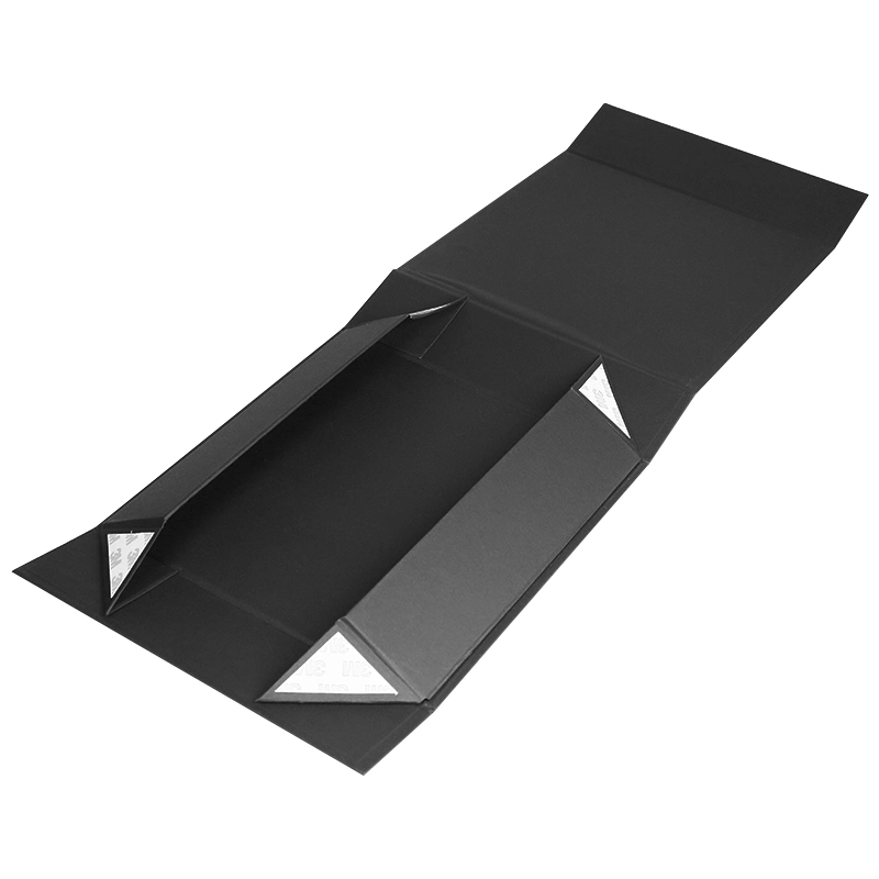 Black UV Logo Matte Black Cardboard Magnetic Closure Foldable Gift Box