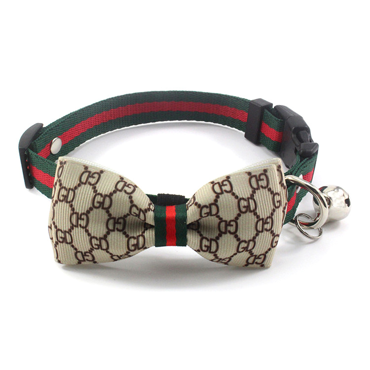 Colorful Polyester Dog Collar with Bowknot Pet Collars Cat Collars
