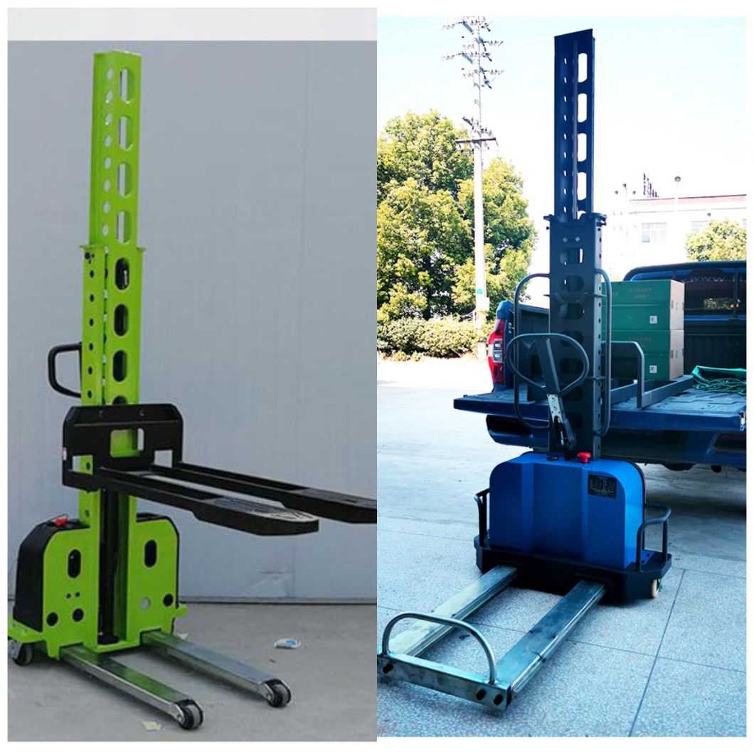 Vision Hydraulic Container 500kg Capacity Electric Lift Pallet Stacker Forklift Electric Pallet Stacker