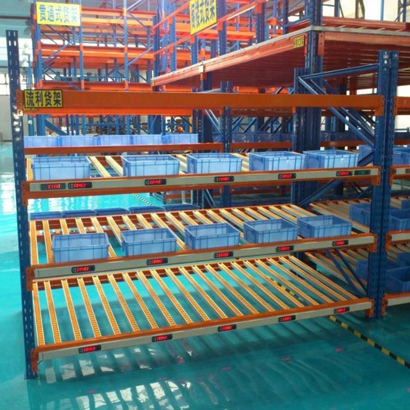 Fifo Warehouse Industrial Storage Steel Pallet Carton Gravity Flow Rack with Rollers