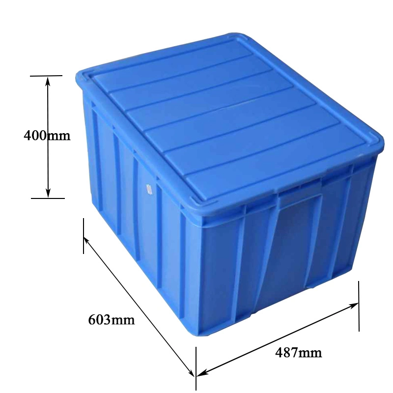 Nestable Stackable Plastic Turnover Container Attached Lid Logistics Box Solid Moving Crates