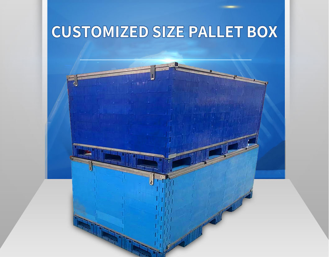 1200*1000*1245mm 1200*2375*980mm Heavy Duty Folding Box Plastic Pallet Bin with Sides