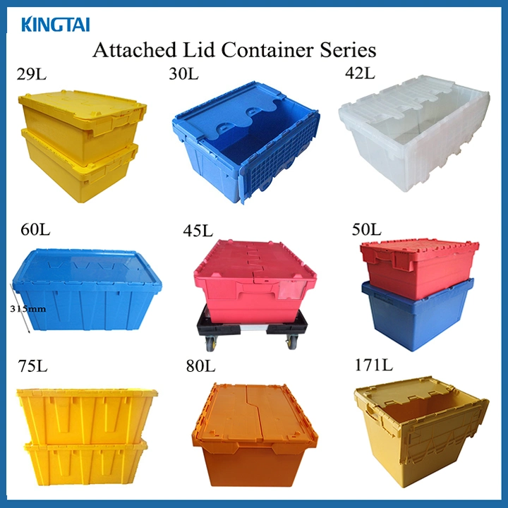 Heavy Duty Big Plastic Moving Storage Crates with Lid