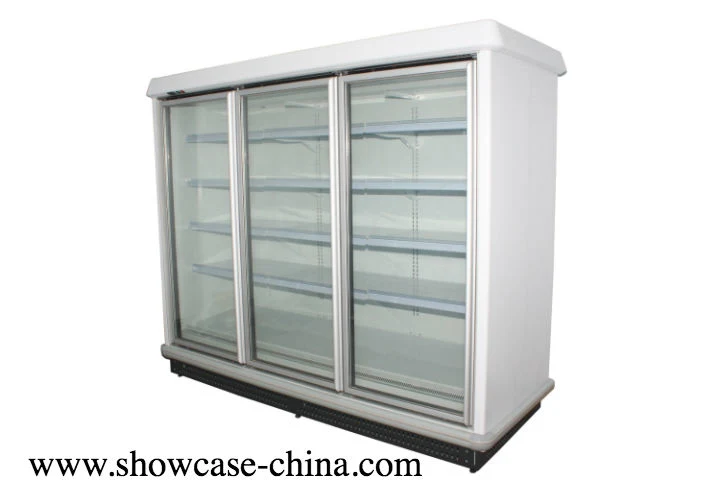 Supermarket Glass Door Multiceck Refrigerated Vertical Freezer with Sweat Free