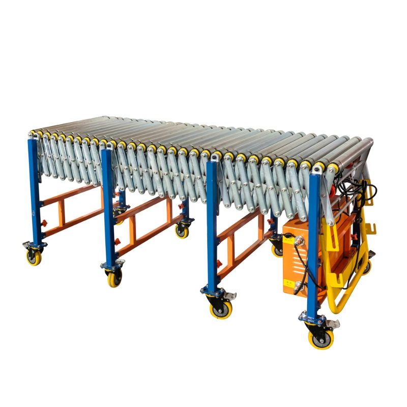 Multi-Wedge Belt Driven Powered Rolls Adjustable Roller Conveyor for Transfer Pallets