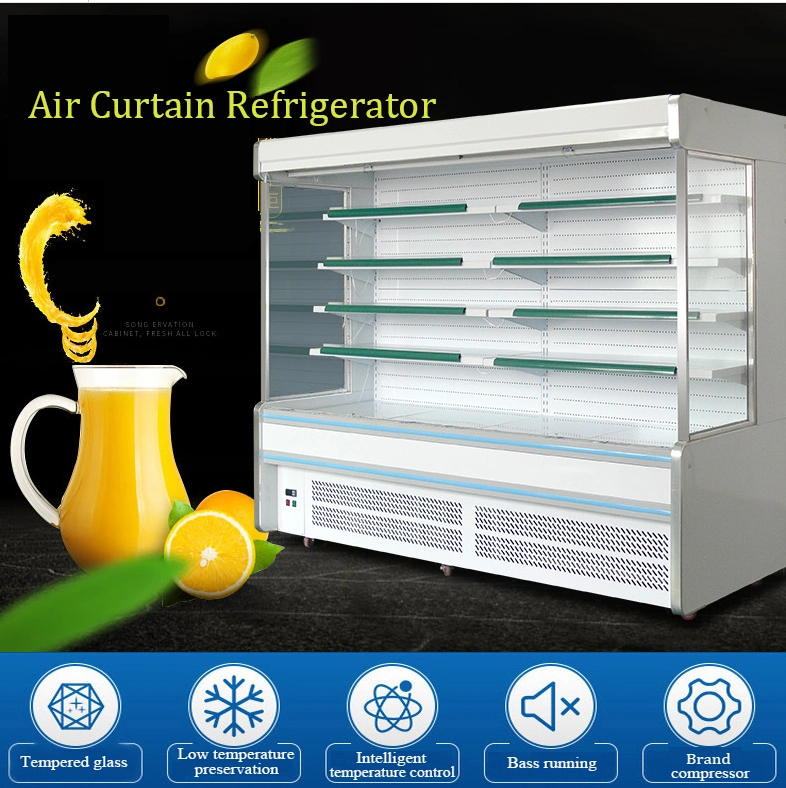 Supermarket Refrigeration Equipment Vegetable Fruit Cold Drinks Chiller Display Fridge for Vegetable Fruit Beverages Drinks