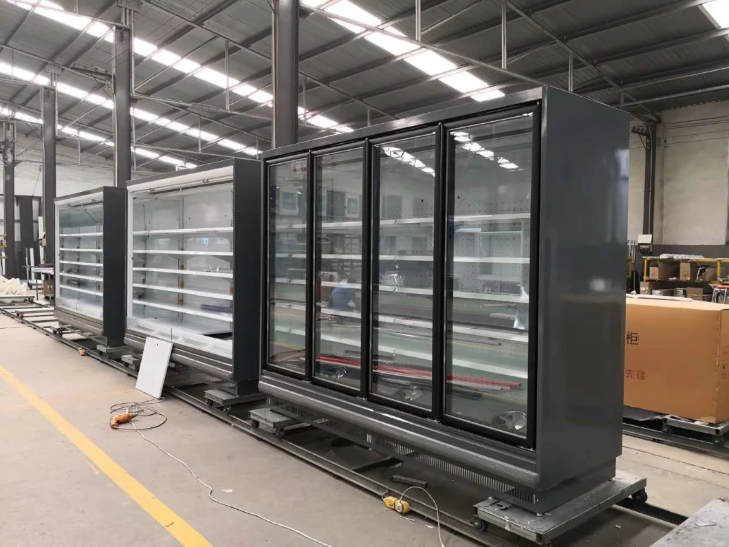 Frost Free Glass Commercial Chiller for Supermarket Fresh Display
