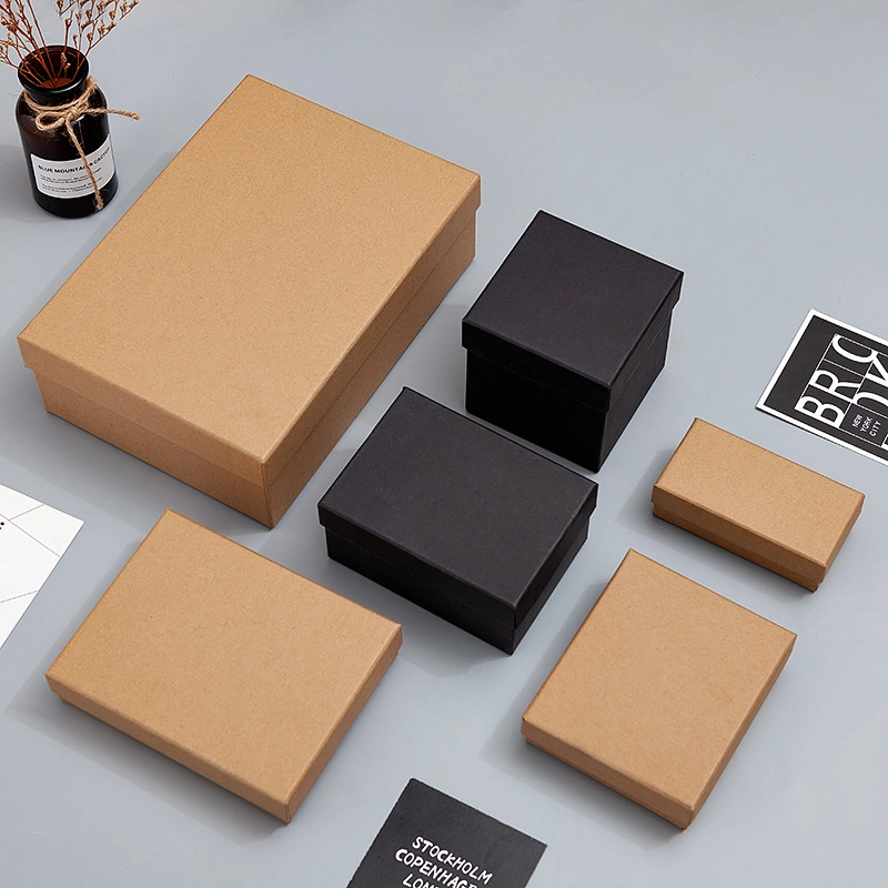 Black Cosmetics Packing Box Kraft Paper Box Gift Box Customized
