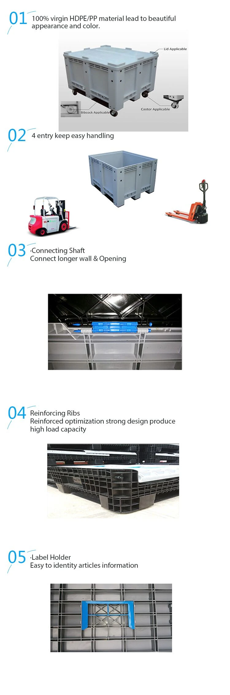 Plastic Pallet Box Plastic Fruit Bins Industry Plastic Pallet Box