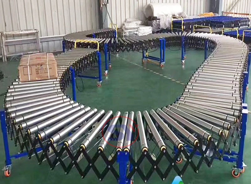 Power-Driven Motorized Telescopic Roller Conveyor for Pallets Crate