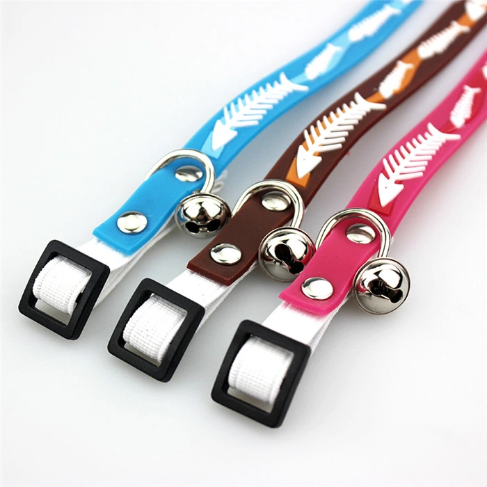 Quality PVC Pet Collar Silicon Fish Cat Collars with Bell