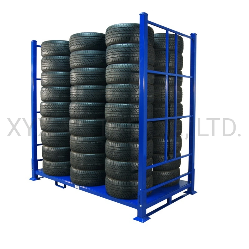 Folding and Stacking Warehouse Storage Pallet Tyre Tire Racks