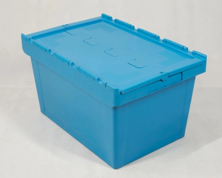 Heavy Duty Turnover Crate Used Nesting Plastic Storage Box with Lid