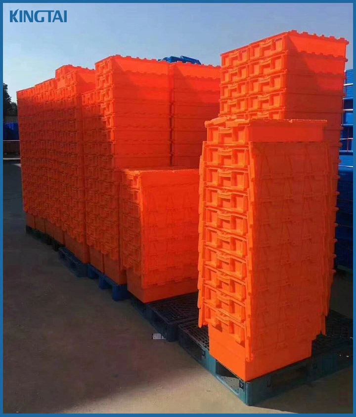 Heavy Duty Large Moving Plastic Crate with Foldable Lids