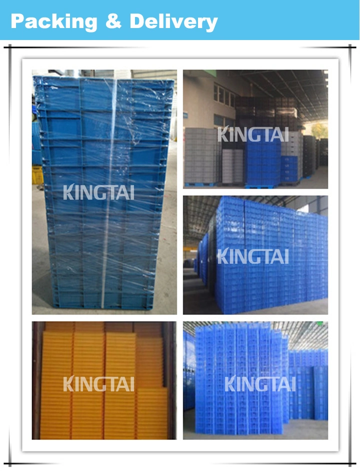 Custom Plastic Logistic Storage Tote Crate for Storage and Moving, Attached Lid Container Box