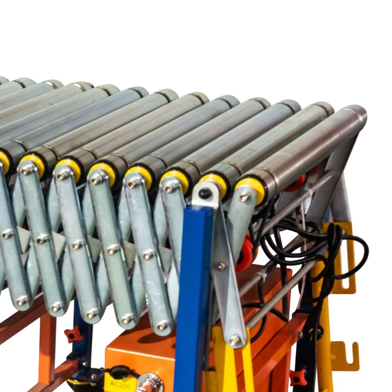 Multi-Wedge Belt Driven Powered Rolls Adjustable Roller Conveyor for Transfer Pallets