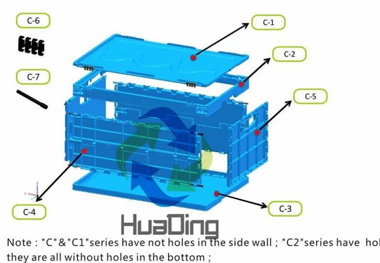 2019 New Design Foldable PP Plastic Crate Basket Bins Box