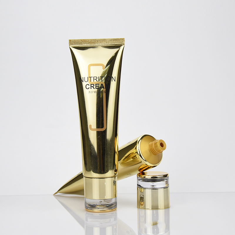 Gold Cosmetic Soft Tube Packaging with Acrylic Cap