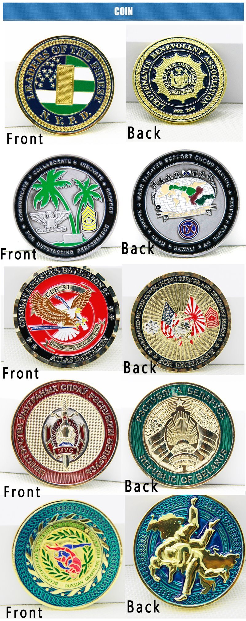 Custom High Quality Metal Zinc Alloy Coin Collection