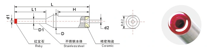 Ruby Nozzle Guide Tungsten Carbide Wire Tube Guide