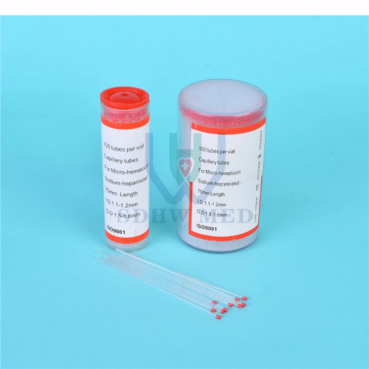 Heparinized Microhematocrit Blood Collection Hematocrit Centrifuge 75mm Capillary Tube