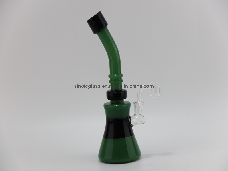 10 Inches Green and Black Glass Water Pipes with Good Quality