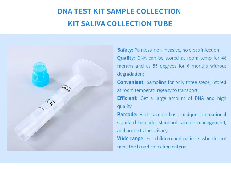 High Standard DNA Sampling Saliva Collector Gene Detection Tube