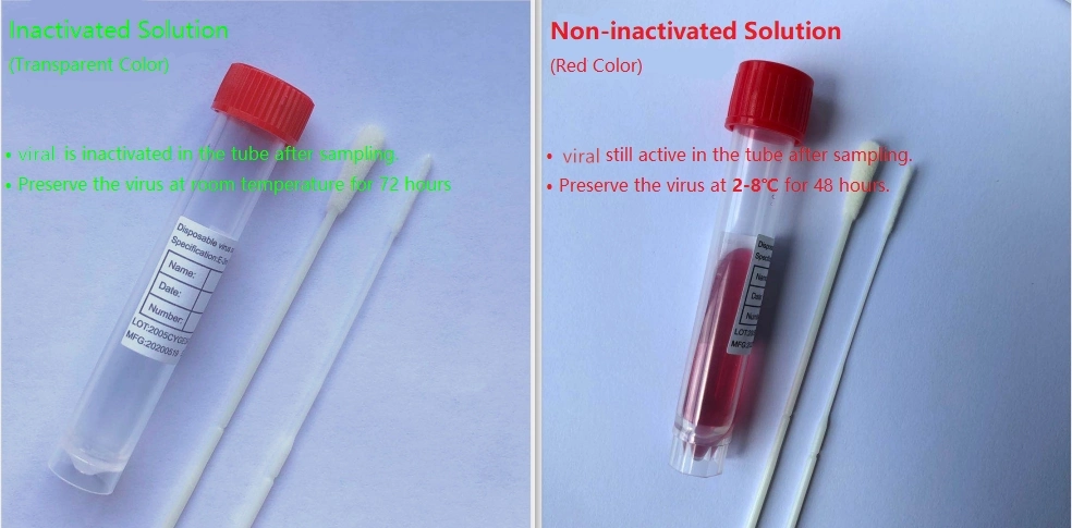 Saliva Collector Sample Collection Viral Transport Tube Disposable Virus Sampling Tube with Nasopharyngeal Swab